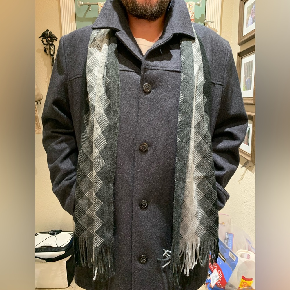 Men’s 3XLT Charcoal Wool Blend Dress Coat